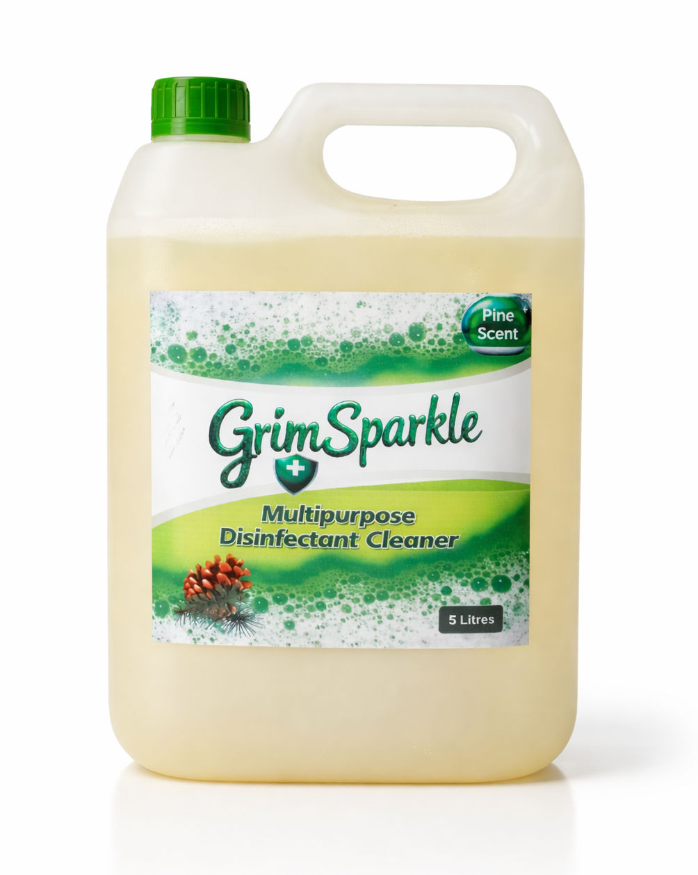 GrimSparkle 5 litre multipurpose disinfectant cleaner bottle with pine scent
